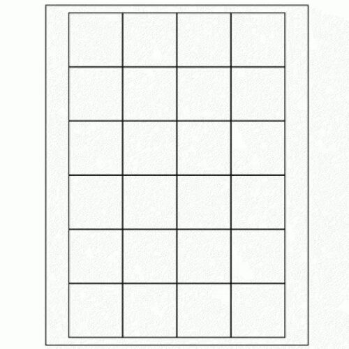 4 x 4 Square White Label Sheet –