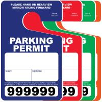 Plastic Parking Permits - Consecutively Numbered