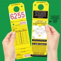 Yellow Parking Claim Tag with Reinforced Hole, 9 1/2" x 2 3/4"