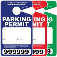 Large Thick Plastic Parking Permits with UV Varnish - Numbered