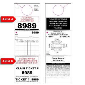 4 Part Valet Parking Ticket