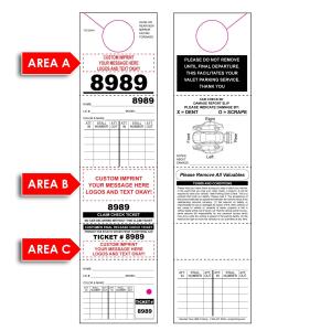 5 Part Valet Parking Ticket